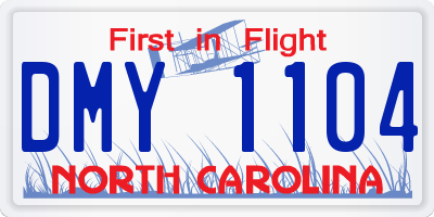 NC license plate DMY1104