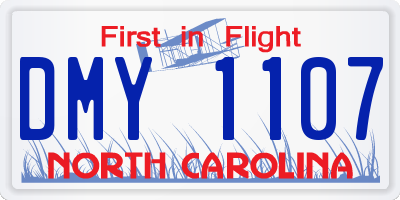 NC license plate DMY1107