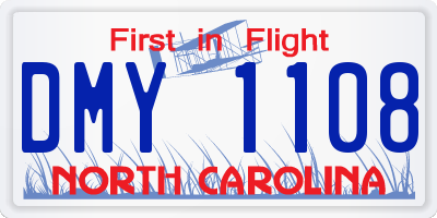 NC license plate DMY1108