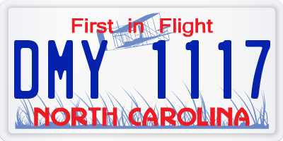 NC license plate DMY1117