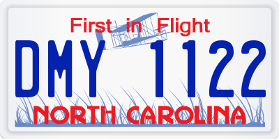 NC license plate DMY1122