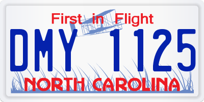 NC license plate DMY1125