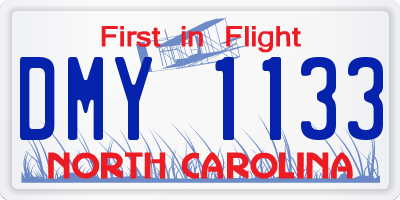 NC license plate DMY1133