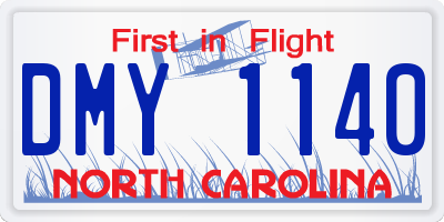 NC license plate DMY1140