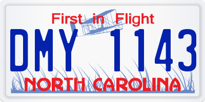 NC license plate DMY1143