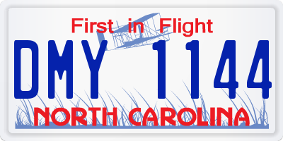 NC license plate DMY1144