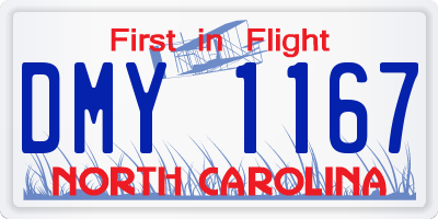 NC license plate DMY1167