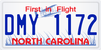 NC license plate DMY1172