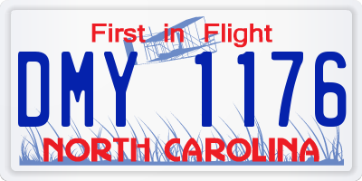 NC license plate DMY1176