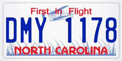 NC license plate DMY1178