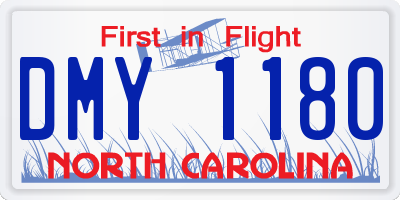 NC license plate DMY1180