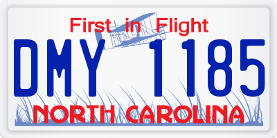 NC license plate DMY1185