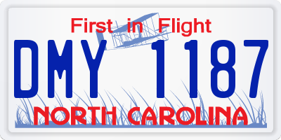 NC license plate DMY1187