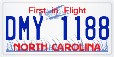 NC license plate DMY1188