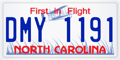 NC license plate DMY1191