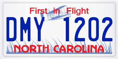 NC license plate DMY1202