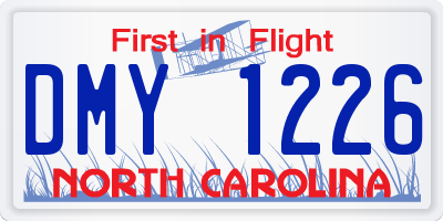 NC license plate DMY1226