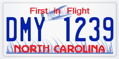 NC license plate DMY1239