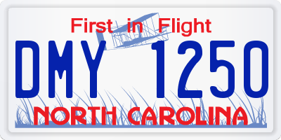 NC license plate DMY1250