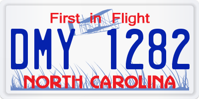 NC license plate DMY1282
