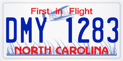NC license plate DMY1283