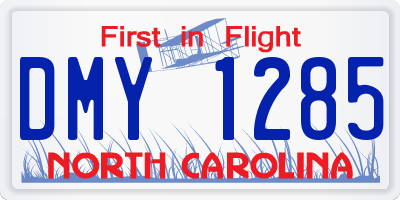NC license plate DMY1285