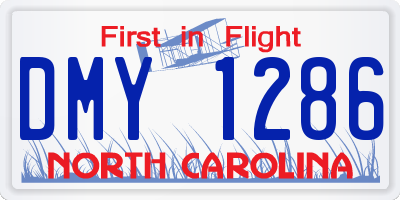 NC license plate DMY1286