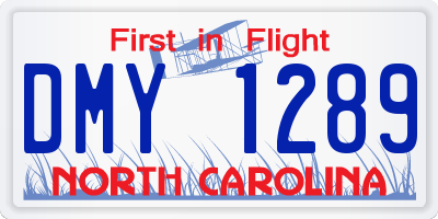 NC license plate DMY1289