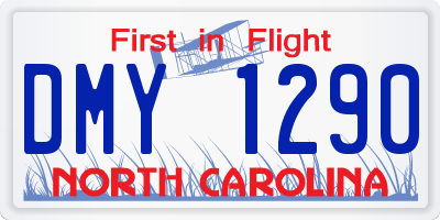 NC license plate DMY1290