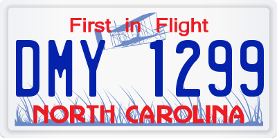 NC license plate DMY1299