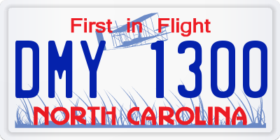 NC license plate DMY1300