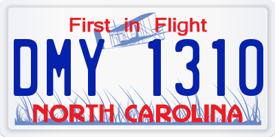 NC license plate DMY1310