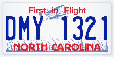 NC license plate DMY1321