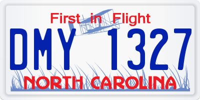 NC license plate DMY1327
