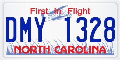NC license plate DMY1328