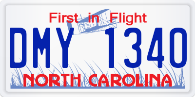 NC license plate DMY1340