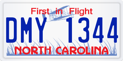 NC license plate DMY1344