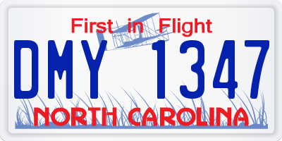 NC license plate DMY1347