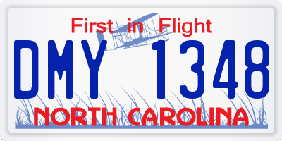 NC license plate DMY1348