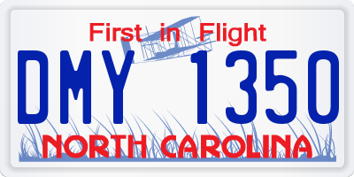 NC license plate DMY1350