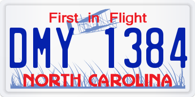 NC license plate DMY1384