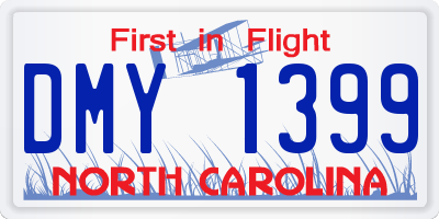 NC license plate DMY1399