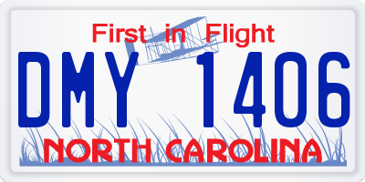 NC license plate DMY1406