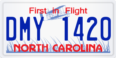 NC license plate DMY1420