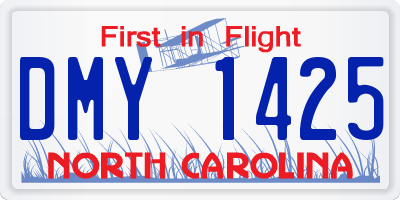 NC license plate DMY1425