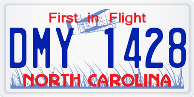 NC license plate DMY1428