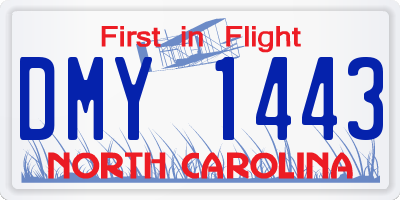NC license plate DMY1443