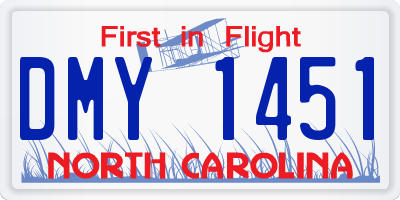 NC license plate DMY1451