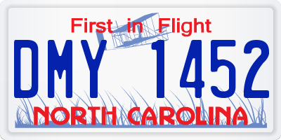 NC license plate DMY1452