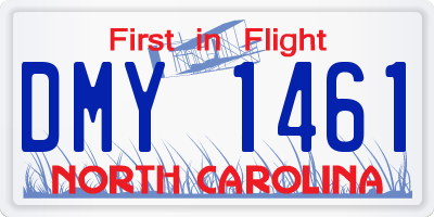 NC license plate DMY1461